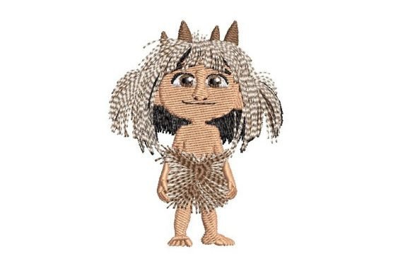 Cartoon Ice Age Little Girl Embroidery Design
