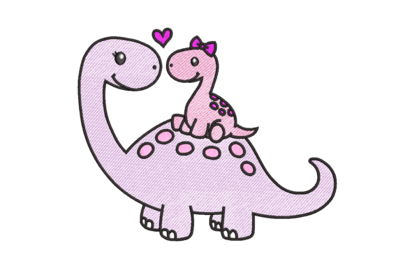 Dinosaur Love Embroidery