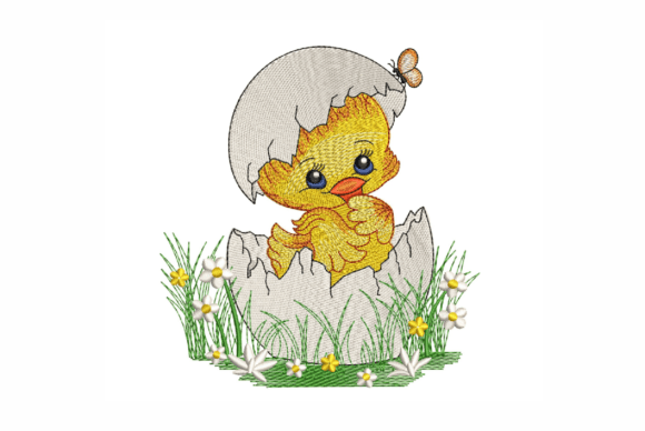 Easter Chick Embroidery Design