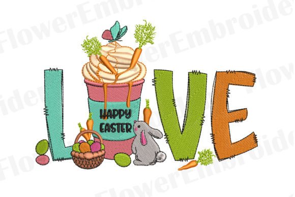 Easter Coffee Cups Embroidery