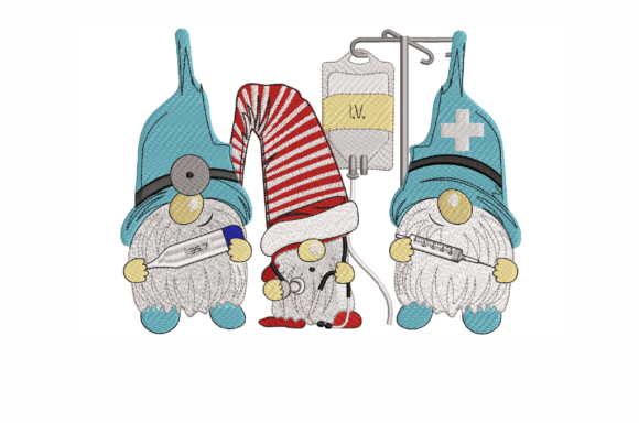 Healthcare Gnomes Embroidery Design