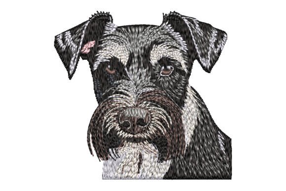 Miniature Schnauzer Embroidery Design