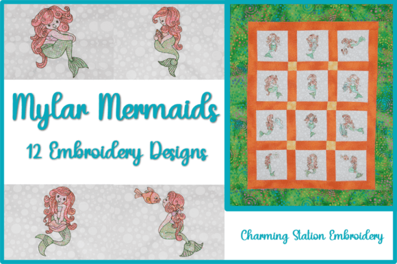 Mylar Mermaids Embroidery